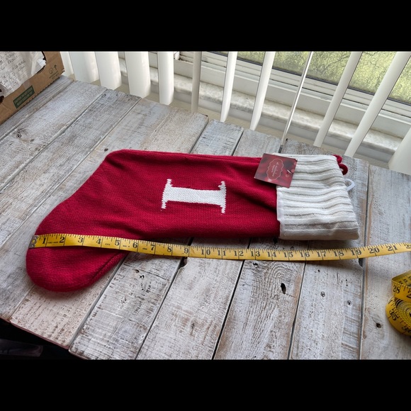 NWT St. Nicholas Square Initial I  knit stocking Large 19 inch long - Picture 2 of 4